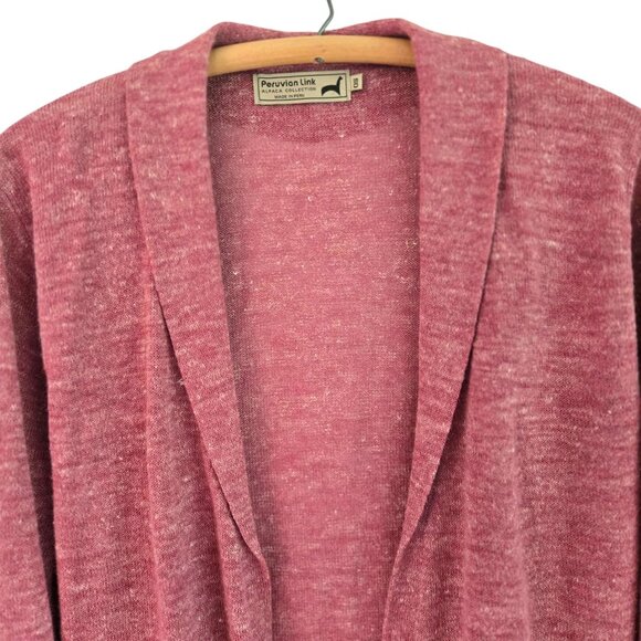 Peruvian Link Alpaca Collection Women's One-Size Cardigan Sweater Cranberry - Picture 3 of 8